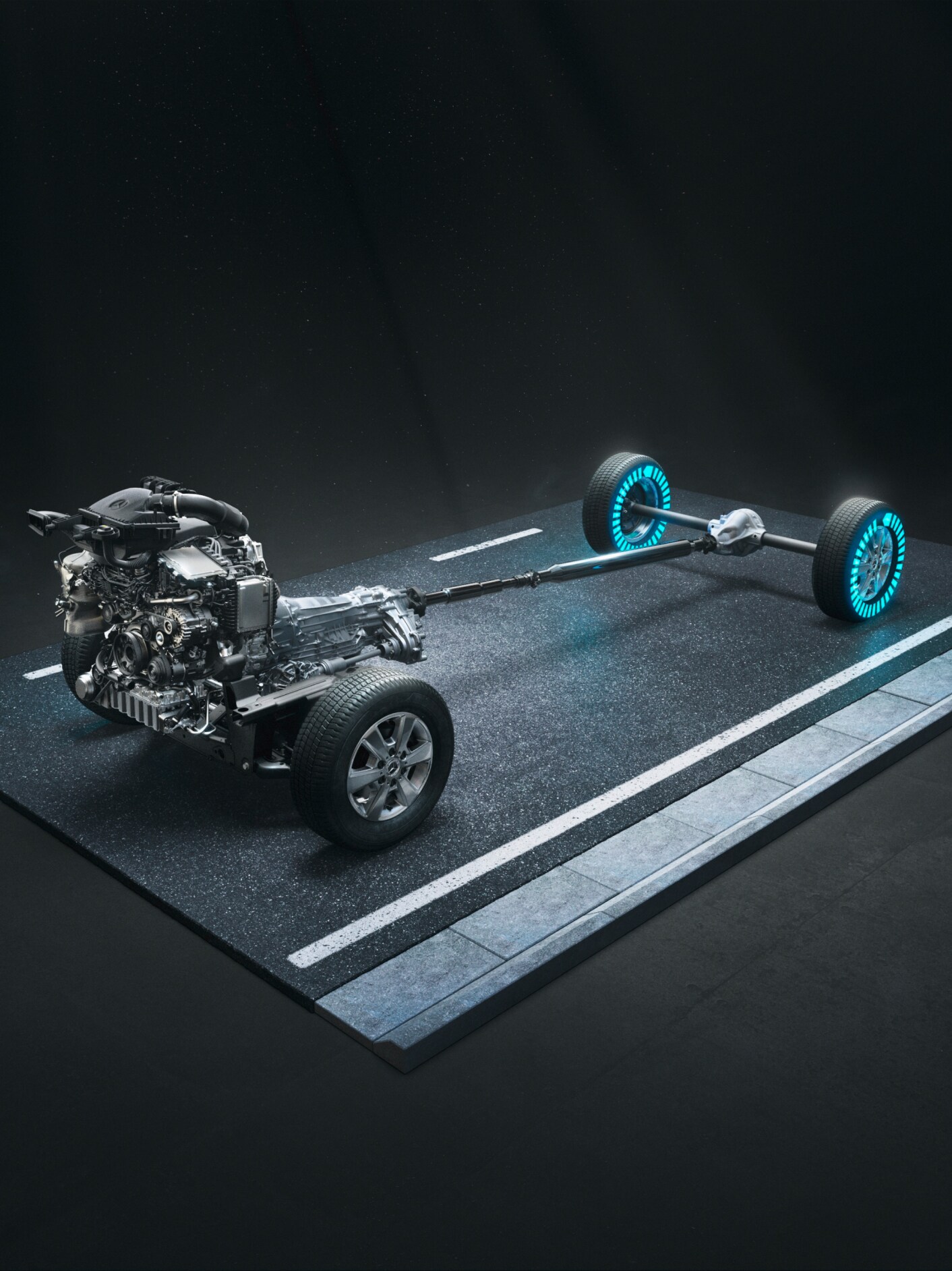 Pohon všech kol 4x4 s&nbsp;Torque on Demand vozidla Sprinter Tourer.