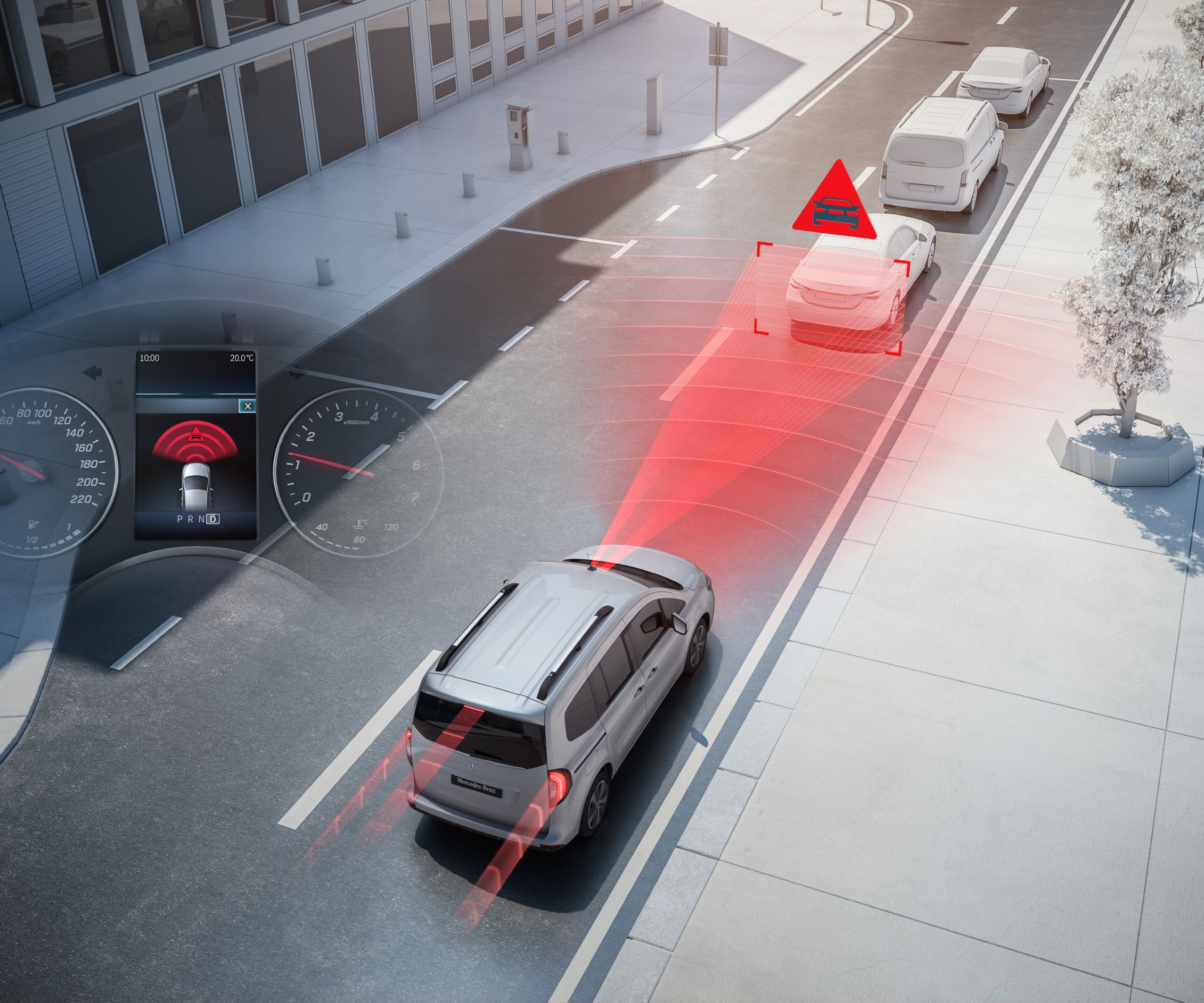 Asistenční systémy | Mercedes-Benz Mercedes-Benz Citan s asistenčními systémy.