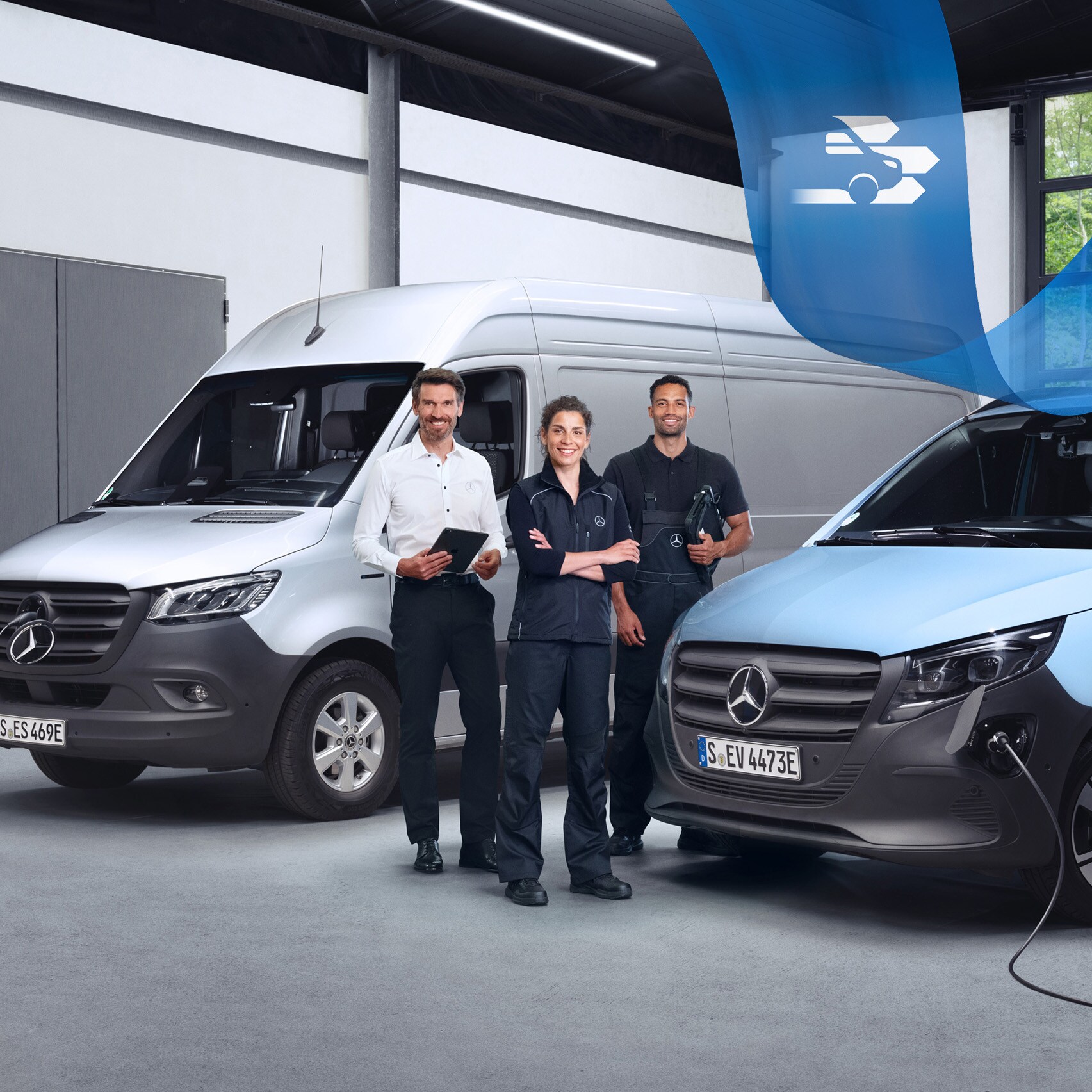 Služby pro elektrická dodávková vozidla Mercedes 