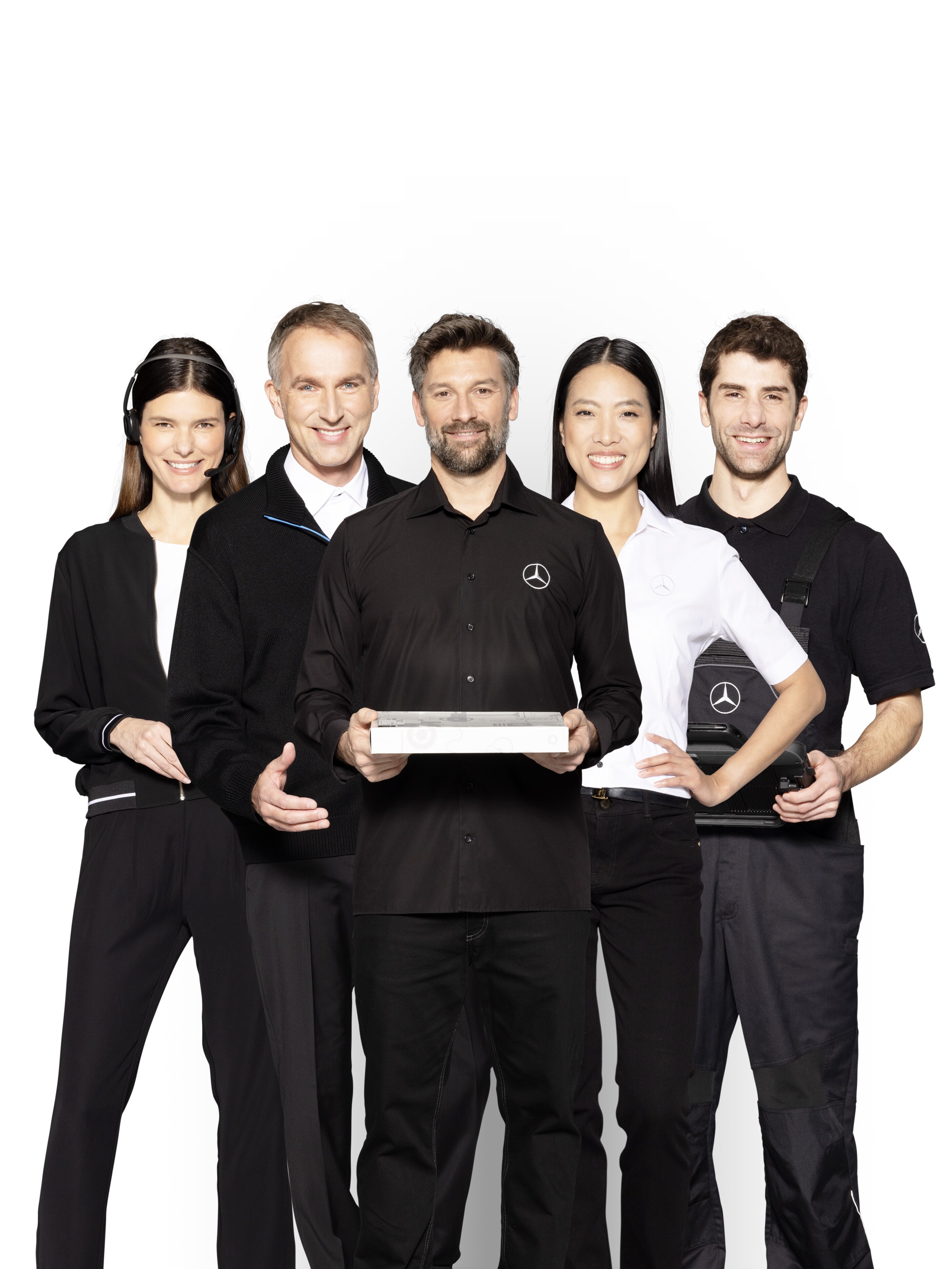 Pět doporučení Mercedes-Benz symbolizujících servisní úkony Mercedes-Benz pro dodávková vozidla