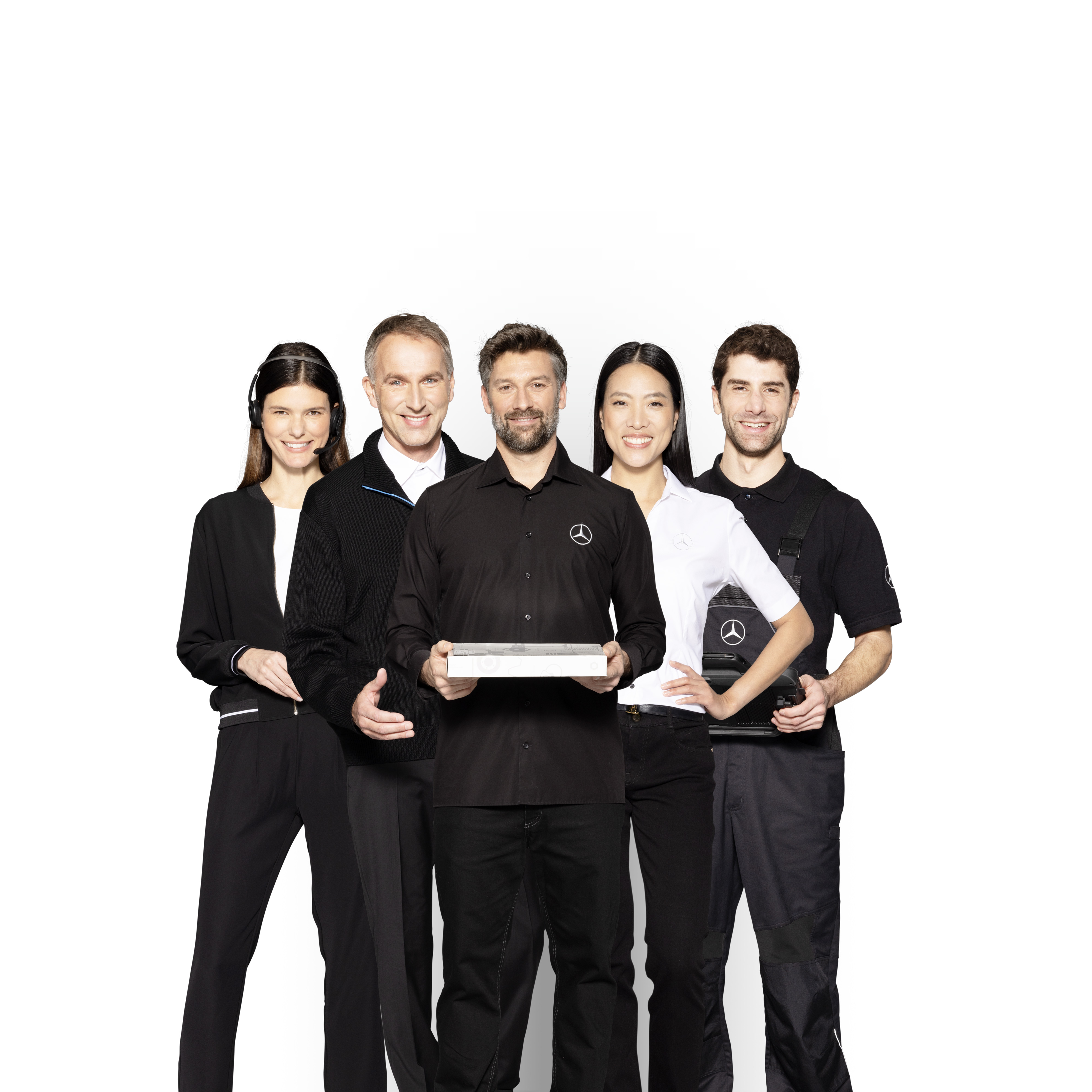 Mercedes-Benz | Servis pro dodávková vozidla Pět doporučení Mercedes-Benz symbolizujících servisní úkony Mercedes-Benz pro dodávková vozidla