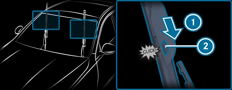 Stěrače a ostřikovače - Výměna stírátek stěračů čelního okna